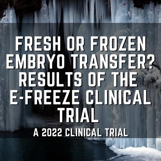 Fresh or frozen embryo transfer? Results of the E-Freeze clinical trial