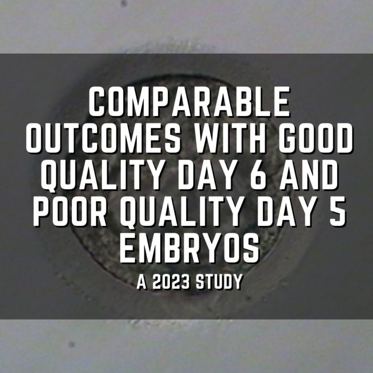 Comparable outcomes with good quality day 6 and poor quality day 5 embryos