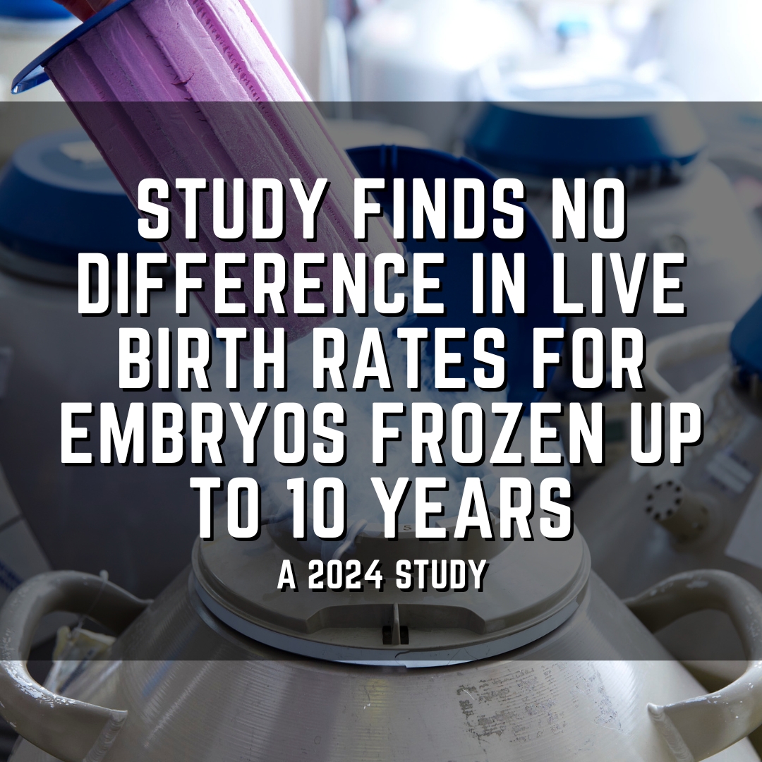 Study finds no difference in live birth rates for embryos frozen up to 10 years
