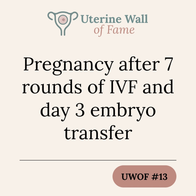 Pregnancy after 7 rounds of IVF and day 3 embryo transfer