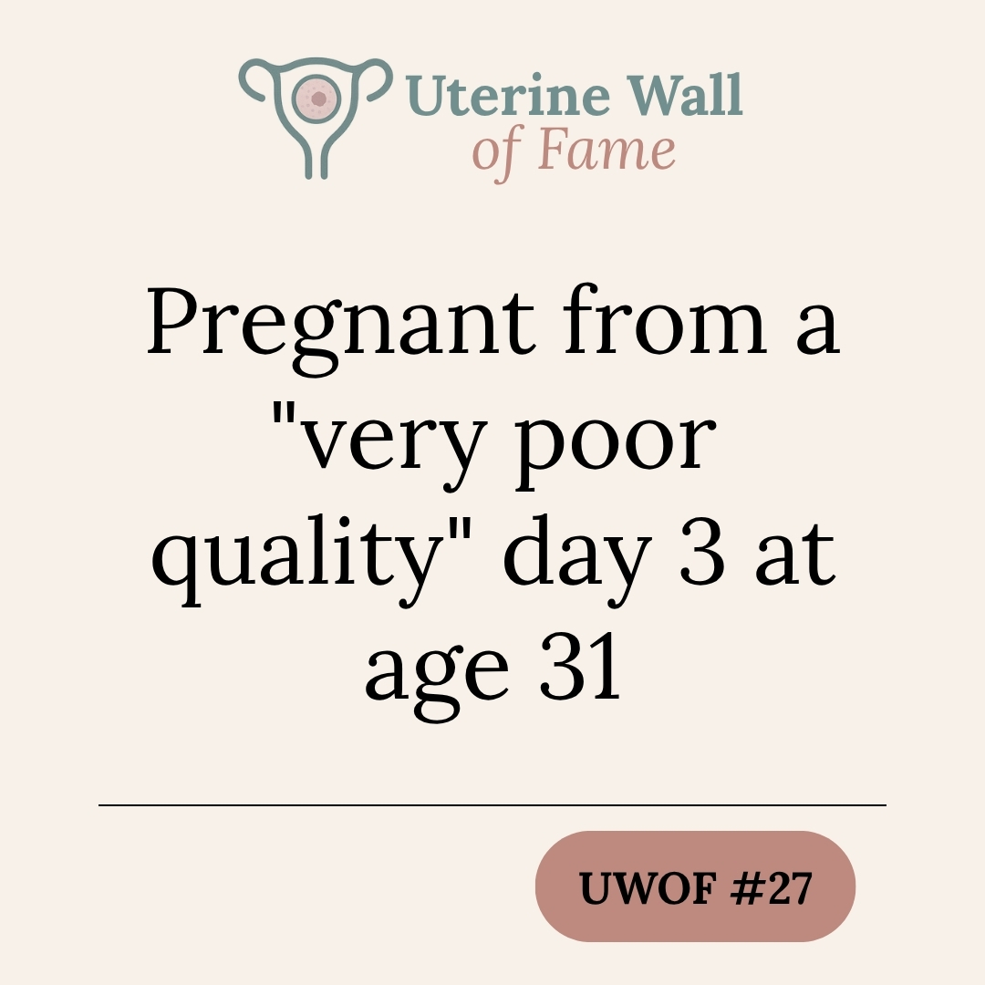 Pregnant from a "very poor quality" day 3 at age 31