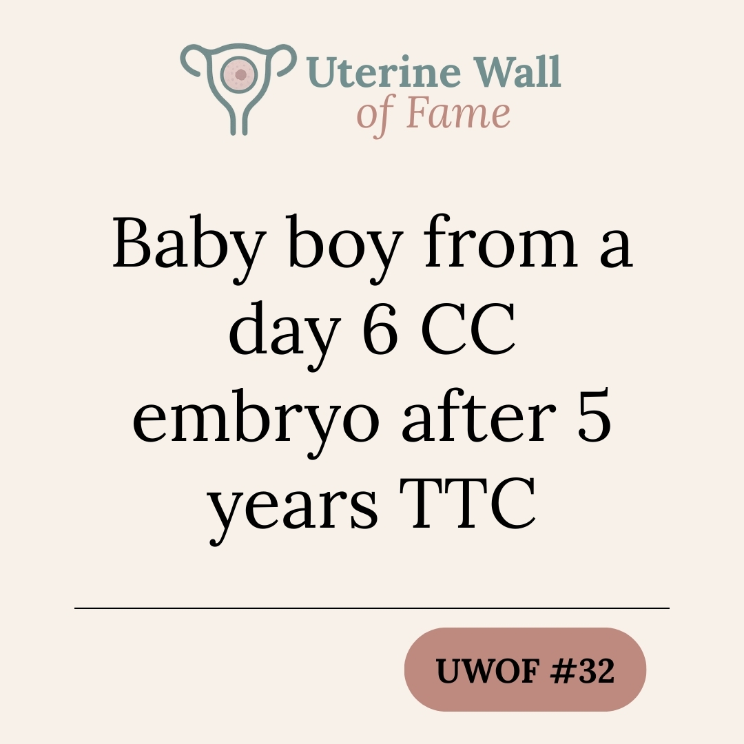 UWOF #32: Baby boy from a day 6 CC embryo after 5 years TTC